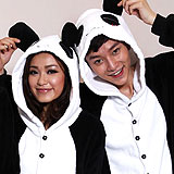 连体熊猫珊瑚绒
情侣睡衣家居服